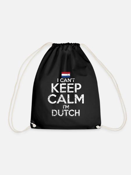 Dutch Netherlands Funny saying - Drawstring Bag - black