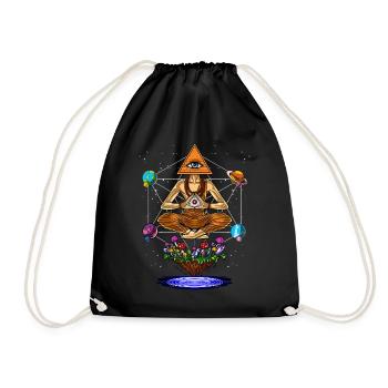 Psychedelische Illuminati-Pyramidenpilze - Turnbeutel - Schwarz - Vorne