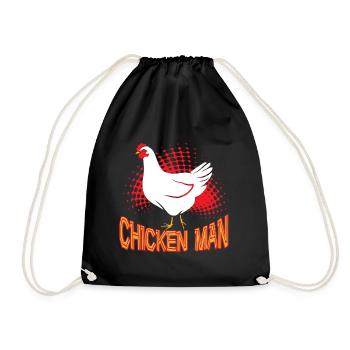 Funny Chicken Man - Drawstring Bag - black - Front