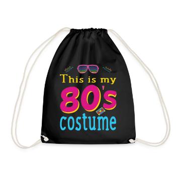 80s 90s Party Costume Outfit 80s 90s Motto - Drawstring Bag - black - Front