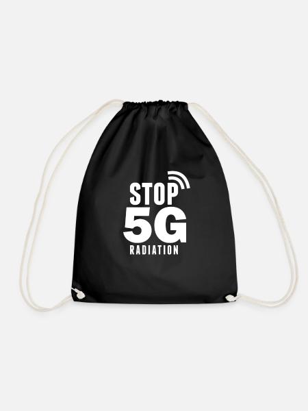 5G opponents anti radiation 5G - Drawstring Bag - black