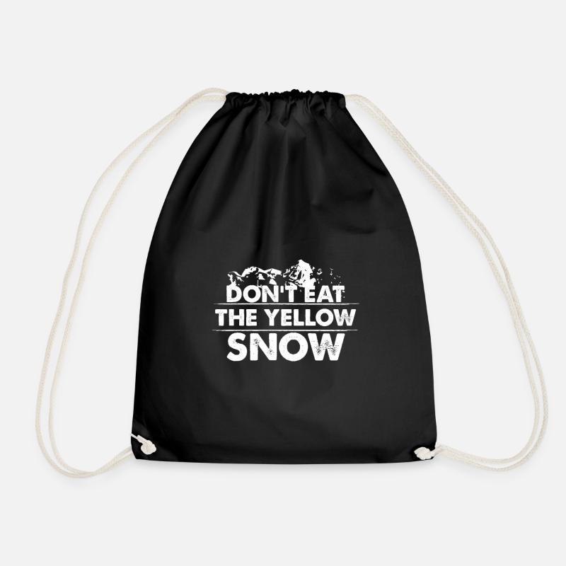 Dont Eat The Yellow Snow No. 9 - Drawstring Bag - black