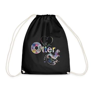 Otter Ich liebe Otter - Turnbeutel - Schwarz - Vorne