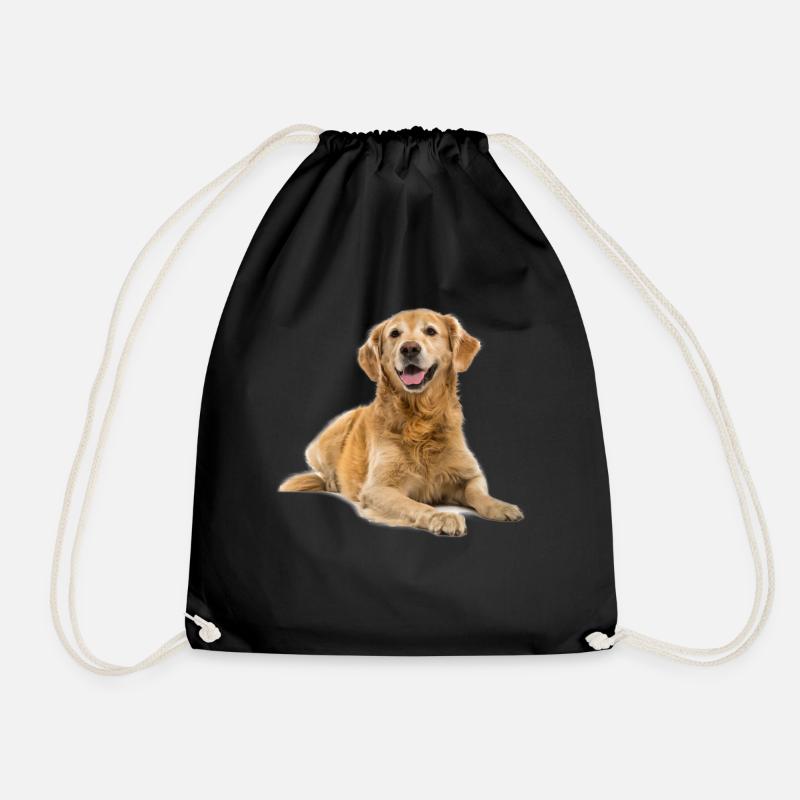 Awesome Golden Retriever Gifts - Drawstring Bag - black