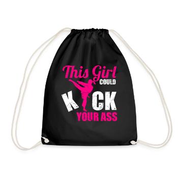 Karaté fille arts martiaux arts martiaux femmes cadeau - Sac de sport léger - noir - Devant