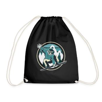 Snowboard Snowboarder Snowboarding - Drawstring Bag - black - Front