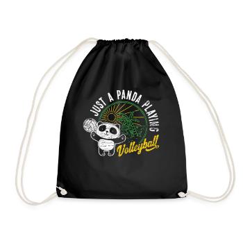 Panda volleyball - Drawstring Bag - black - Front
