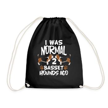 Dog Basset Hound - Drawstring Bag - black - Front