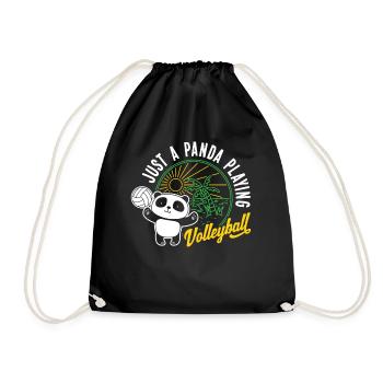 Cadeau de jeu de sport de volley-ball Panda Bear - Sac de sport léger - noir - Devant