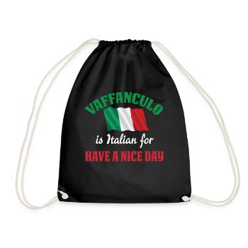 Vaffanculo est italien pour passer une bonne journée - Sac de sport léger - noir - Devant