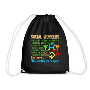 Social Worker Job - Drawstring Bag - black - Front