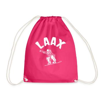 Laax Snowboarding Switzerland Ski Winter - Drawstring Bag - fuchsia - Front