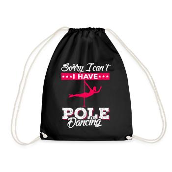 Pole dance dancer dancing pole fitness workout - Drawstring Bag - black - Front