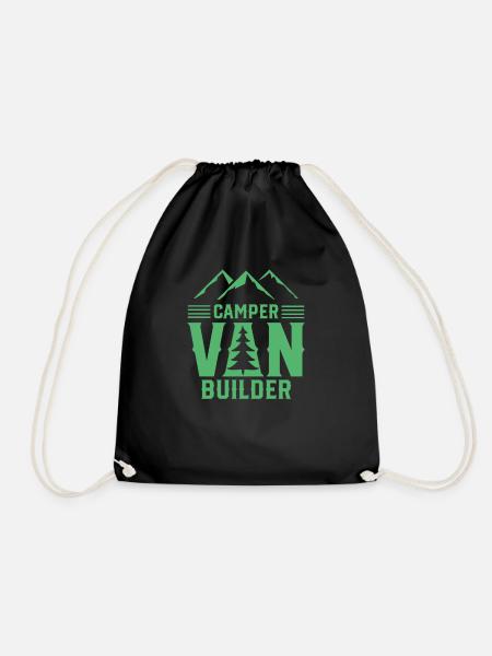 Campervan Wohnmobil Selber Bauen Umbauen Team - Turnbeutel - Schwarz