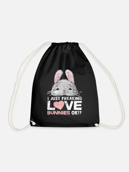 Hase Kaninchen - Turnbeutel - Schwarz