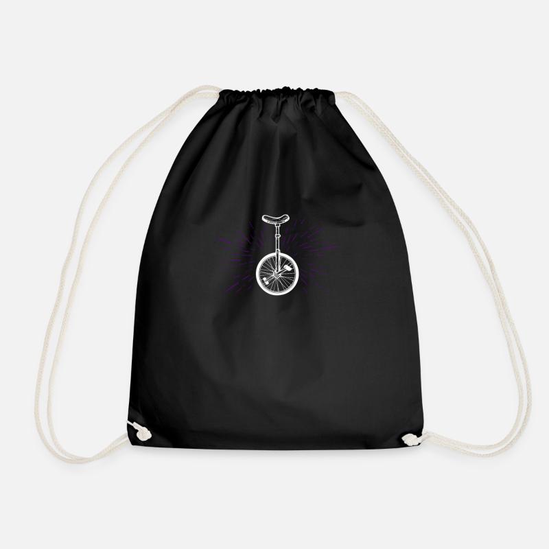 unicycle - Drawstring Bag - black