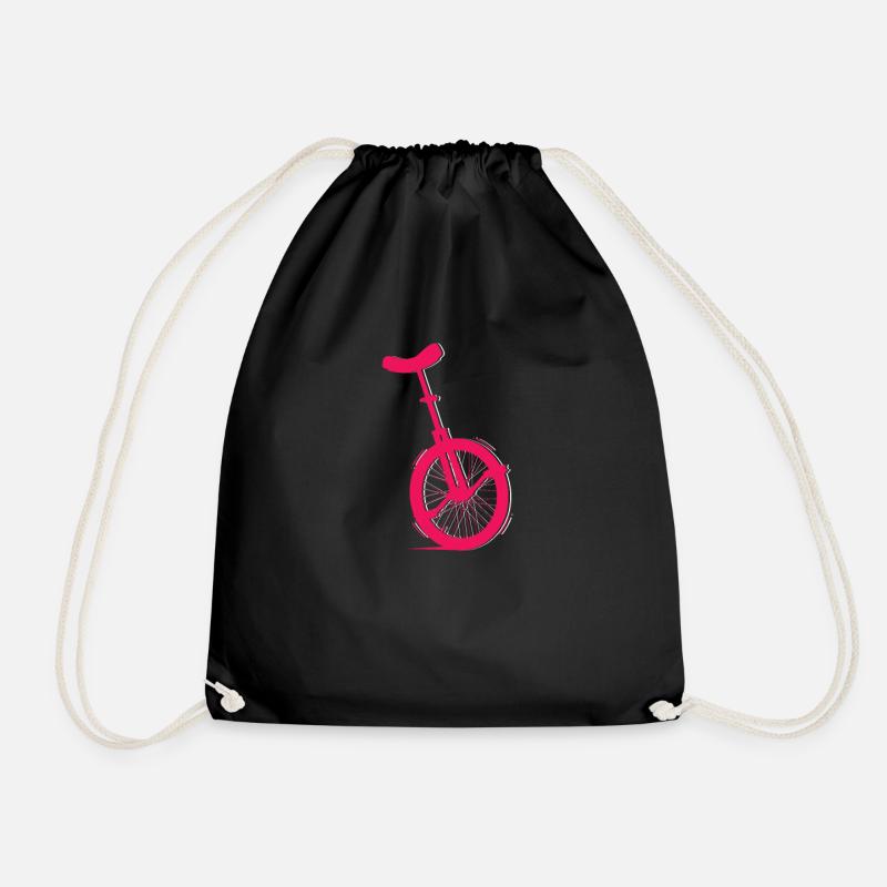 unicycle - Drawstring Bag - black
