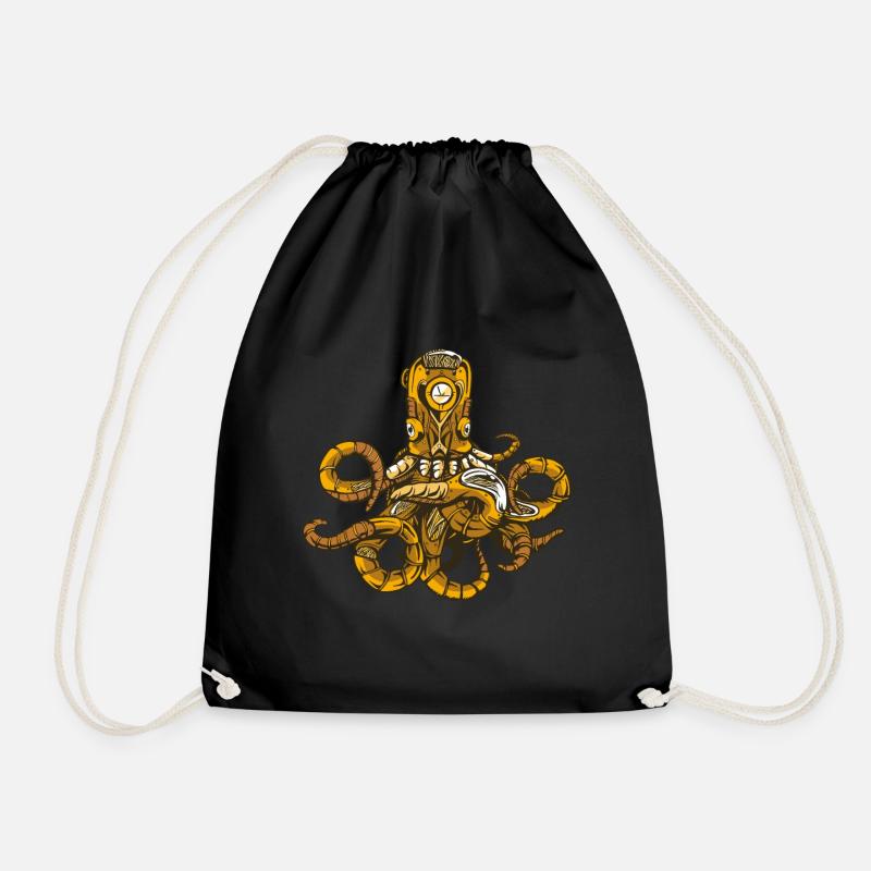 Octopus Steampunk - Turnbeutel - Schwarz