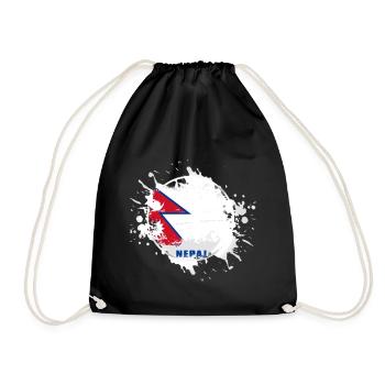 Drapeau du Népal avec blob - Sac de sport léger - noir - Devant