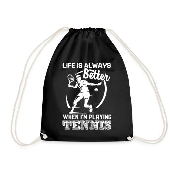 Tennis Je joue au tennis - Sac de sport léger - noir - Devant