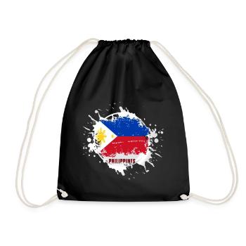 Philippinen Flagge mit Klecks - Turnbeutel - Schwarz - Vorne
