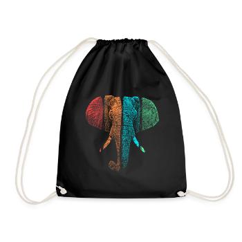 éléphant - Sac de sport léger - noir - Devant