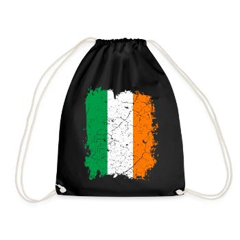 Ireland flag - Drawstring Bag - black - Front