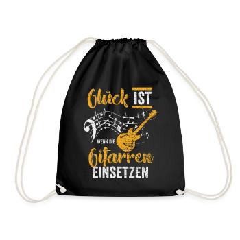 Gitarre Musiker - Turnbeutel - Schwarz - Vorne