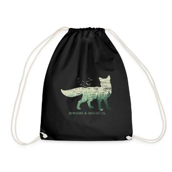 Fuchs Naturschutz Tierschutz - Turnbeutel - Schwarz - Vorne