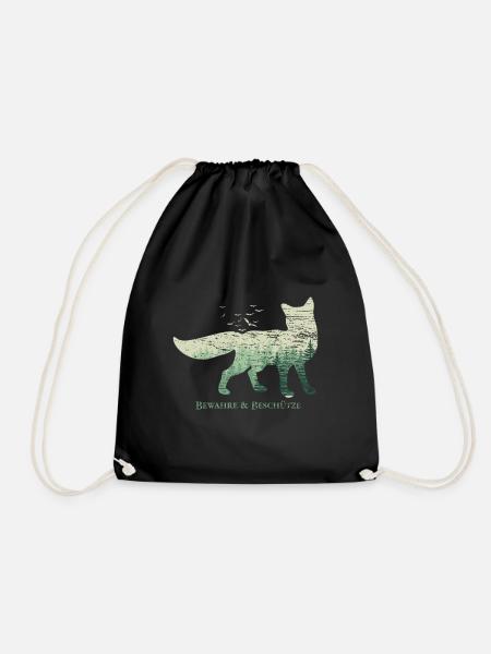 Fuchs Naturschutz Tierschutz - Turnbeutel - Schwarz