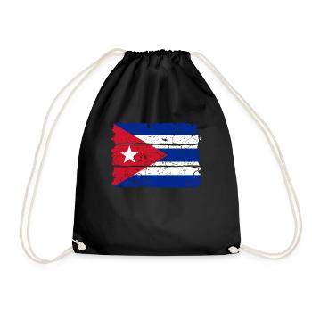 Cuba flag - Drawstring Bag - black - Front