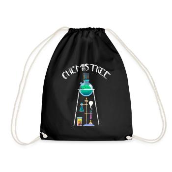 Chemist tree physicist chemistry laboratory assistant teacher - Drawstring Bag - black - Front