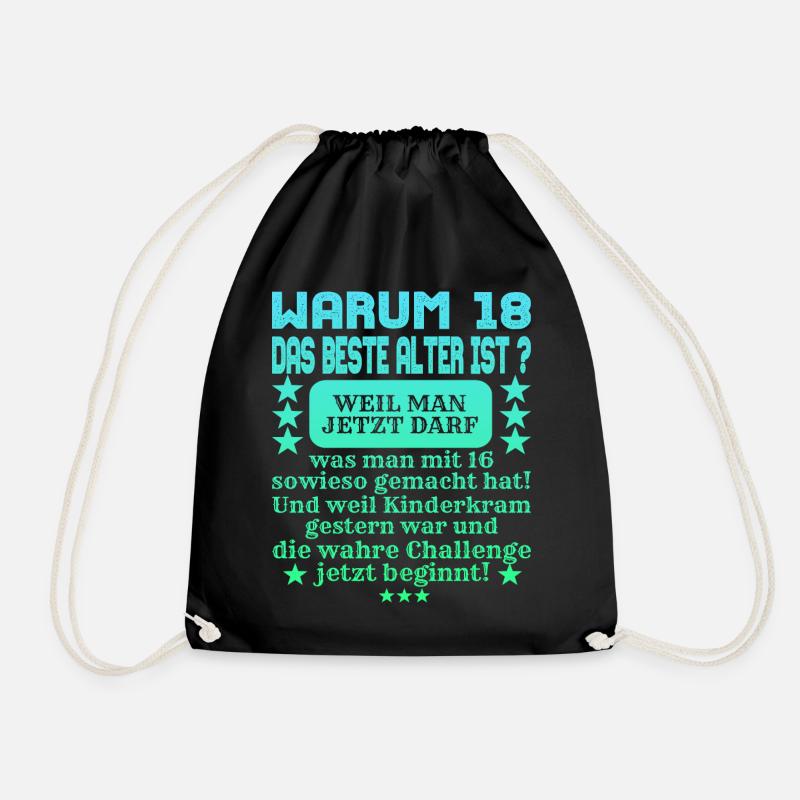 WARUM 18 DAS BESTE ALTER IST. Geburtstag Geschenk. - Turnbeutel - Schwarz