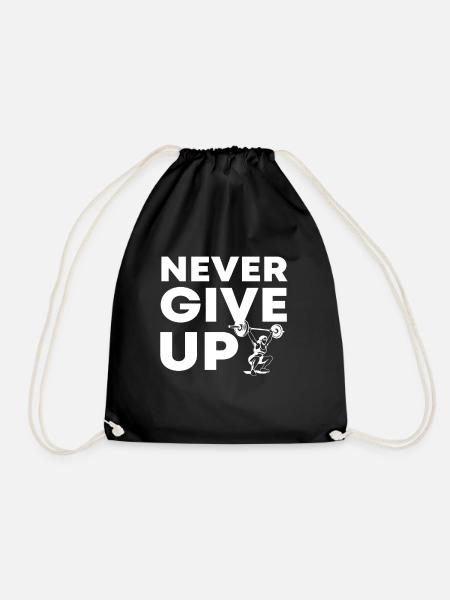 Never Give Up No. 7 - Turnbeutel - Schwarz