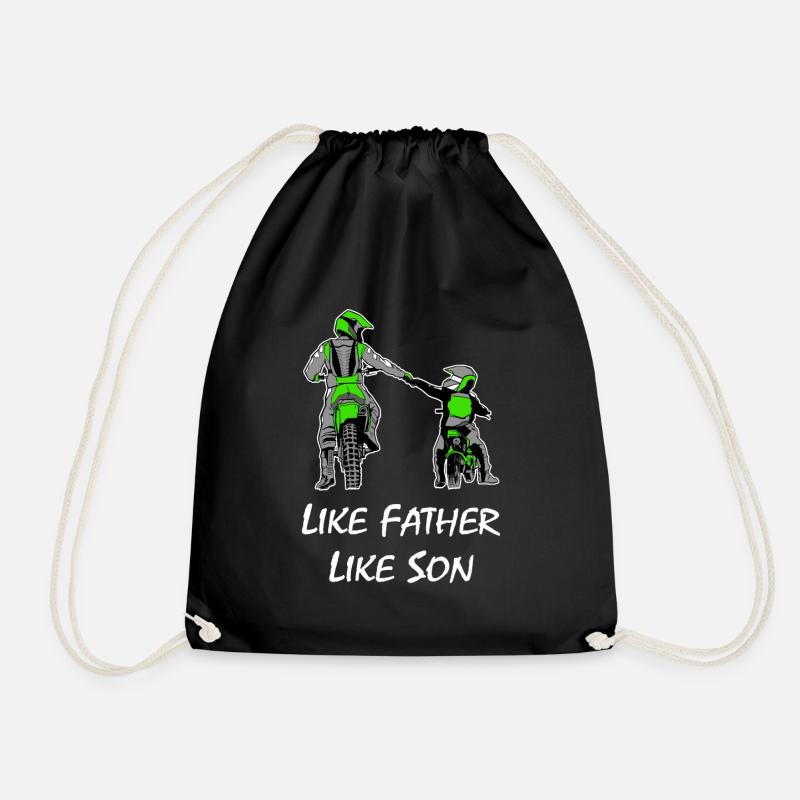 Motocross father and son - Drawstring Bag - black