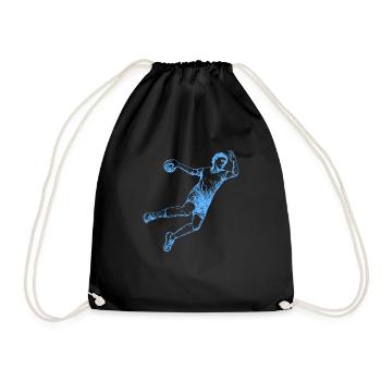 Handballer Geschenk Handballerin Sportler Handball - Turnbeutel - Schwarz - Vorne