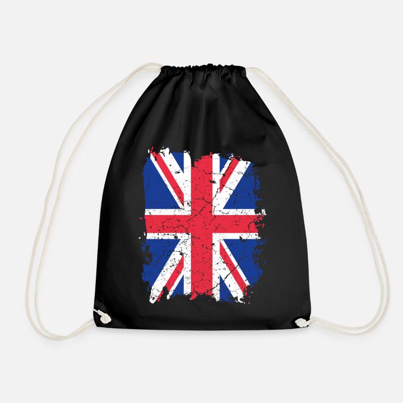 UK UK flag - Drawstring Bag - black