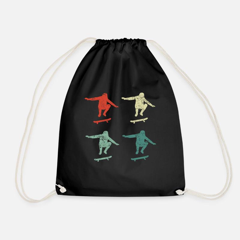 Skateboarder - Drawstring Bag - black
