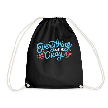 Inspirational quote - Drawstring Bag - black - Front