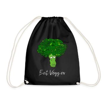 Mangez des légumes brocoli légumes - Sac de sport léger - noir - Devant