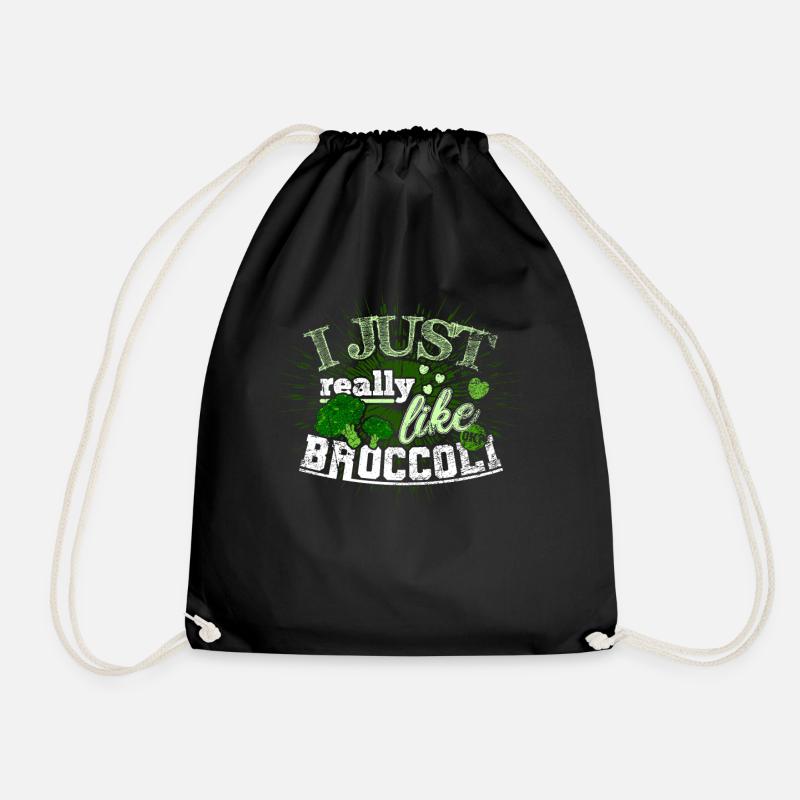 Broccoli vegetables - Drawstring Bag - black