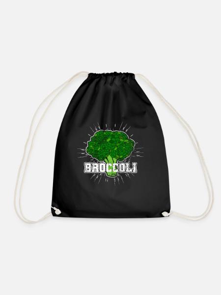 Broccoli broccoli vegetables - Drawstring Bag - black