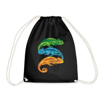 Caméléon rétro - Sac de sport léger - noir - Devant
