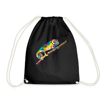 Animal caméléon - Sac de sport léger - noir - Devant