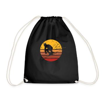 Vacances de ski alpin ski rétro - Sac de sport léger - noir - Devant