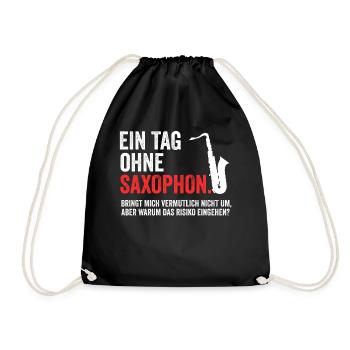 Saxophon - Turnbeutel - Schwarz - Vorne