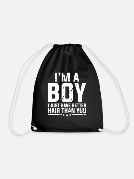 Junge schöne lange Haare Geburtstag Geschenk - Turnbeutel - Schwarz