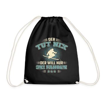 Lustiger Ski Wintersport Skifahrer Spruch Geschenk - Turnbeutel - Schwarz - Vorne