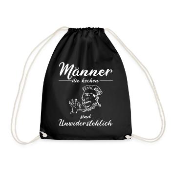 Cook - Men who cook are irresistible - Drawstring Bag - black - Front
