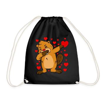 Valentines day - Drawstring Bag - black - Front